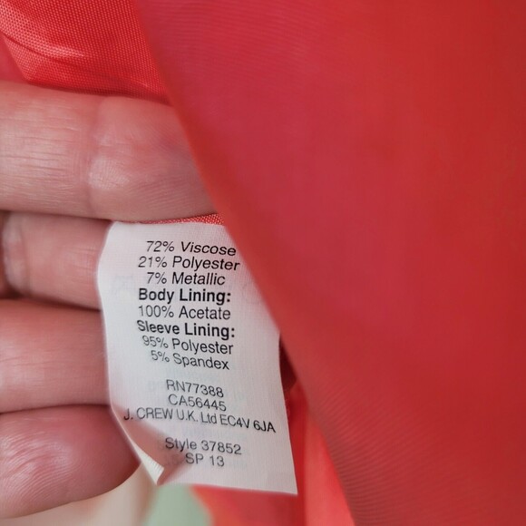 J Crew Schoolboy Structured Blazer Womens Size 2 Coral fully Lined Spring Preppy - Picture 14 of 16